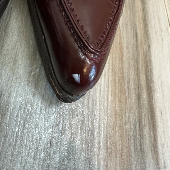 VTG Prada Block Heel Burgundy Red Loafers 8.5/38.5 Heels Pumps Twee Retro Goth - Picture 14 of 14